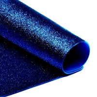 Фоамиран глиттер 2 мм/ Синий темный шик, 20х30 см