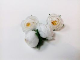 Цветок Бутон 35 мм/ Белый, тканевый