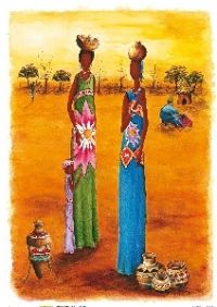 002 Африканские женщины 2 - карта рисовая для декупажа 50х70 см, Renkalik, Италия