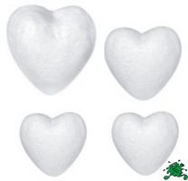Сердечки 4 шт (5, 5, 6 и 7 см) - заготовки под роспись из пенопласта, Idigo, Италия