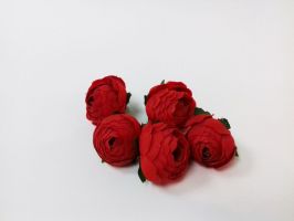 Цветок Бутон 35 мм/ Красный, тканевый