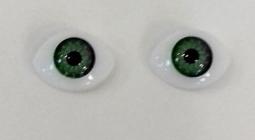 Глазки для кукол 14х10 мм, зрачок 8 мм/ Зеленые, 2 шт